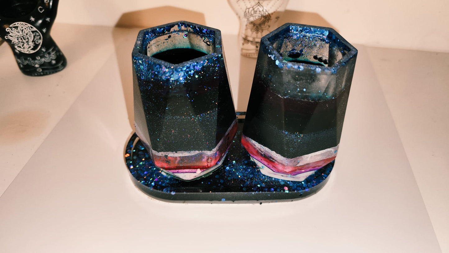 Zahnputzbecher Set personalisierbar bunt