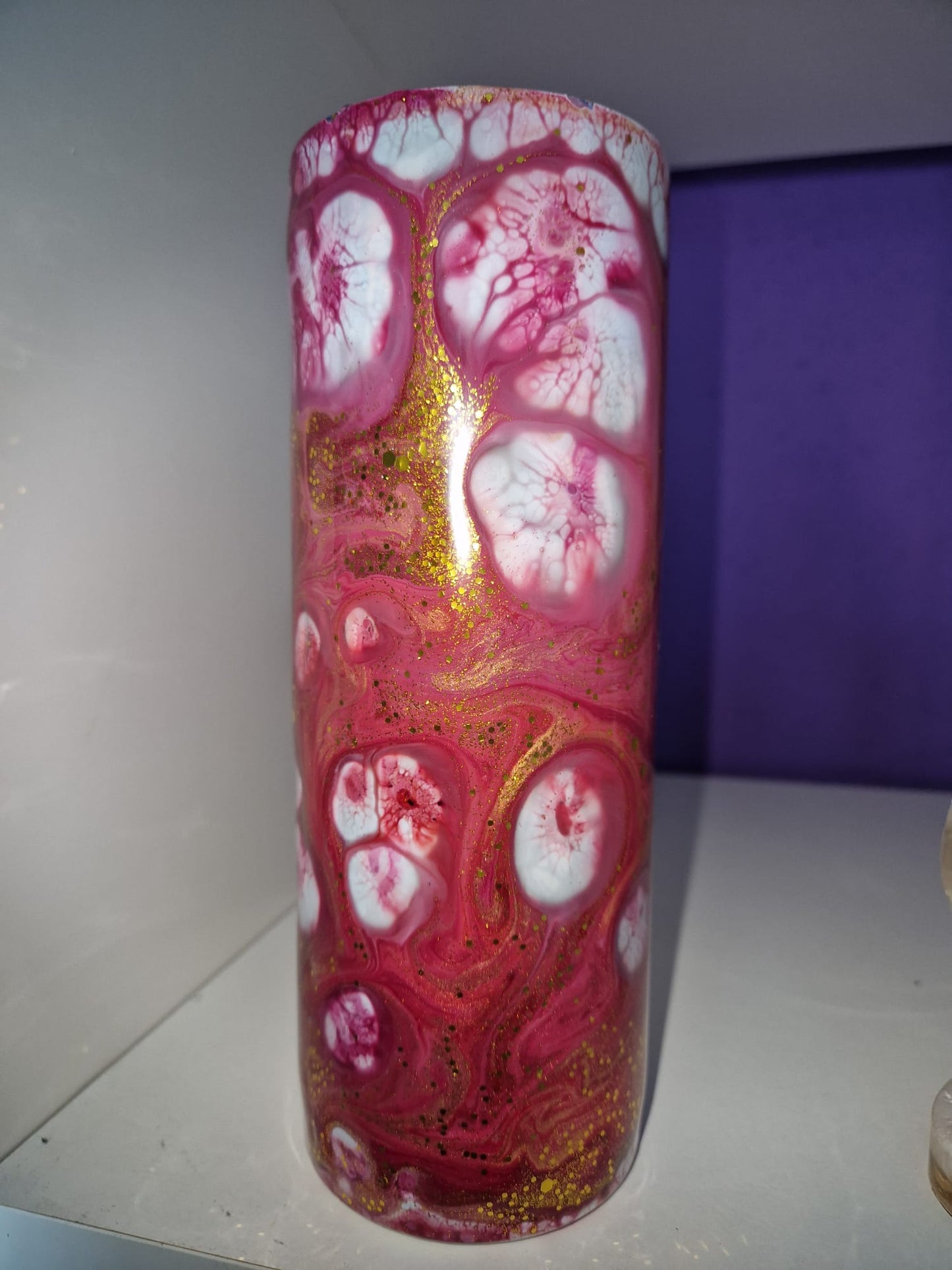 Thermobecher Rot Gold weiß personalisierbar