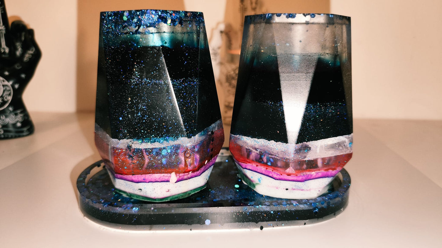 Zahnputzbecher Set personalisierbar bunt