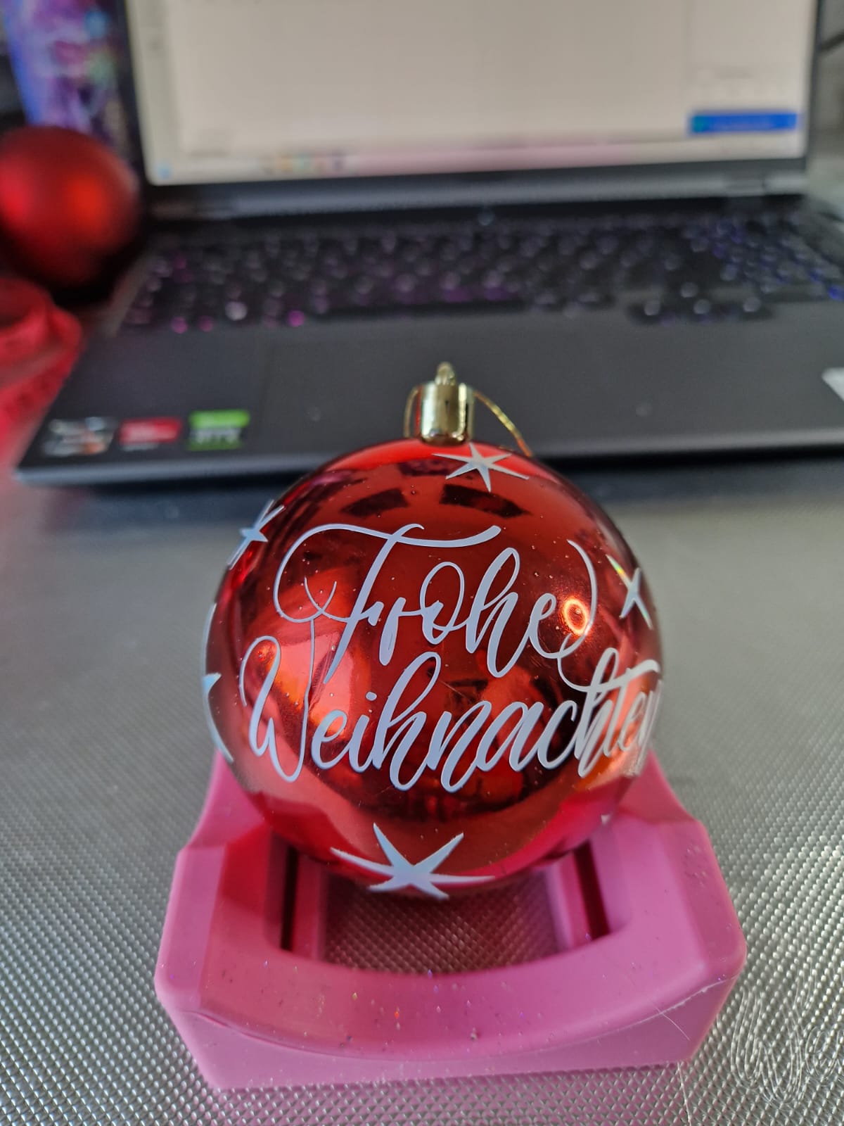 Weihnachtskugeln Plastik personalisiert
