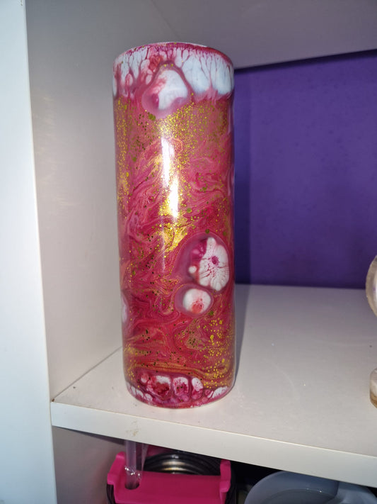 Thermobecher Rot Gold weiß personalisierbar